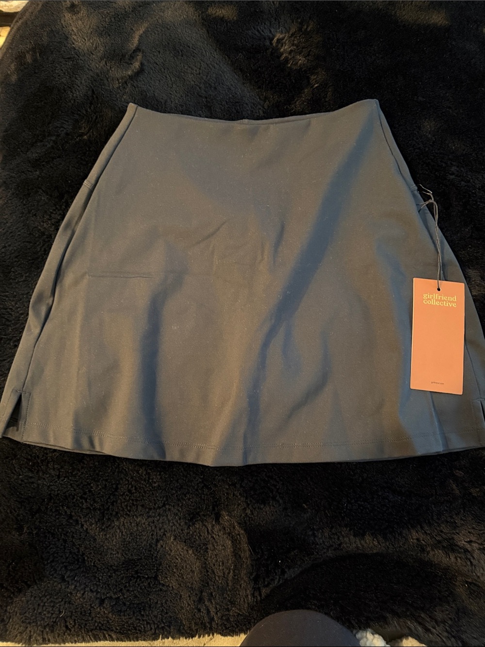 girlfriend collective slate gray mini skort size small